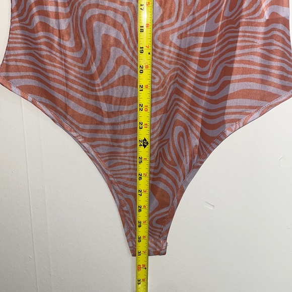 🎀Sheer Orange and Grey sleeveless bodysuit! - Picture 11 of 11